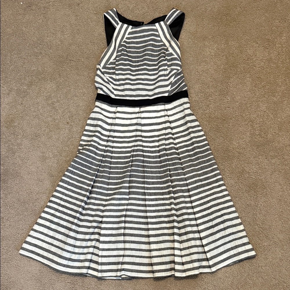 Anthropologie Eva Franco Black and White Striped Midi Dress